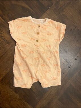 NEXT Baby Short Sleeve Romper - Orange Animal Print